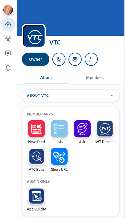 Your app catalog in VTC